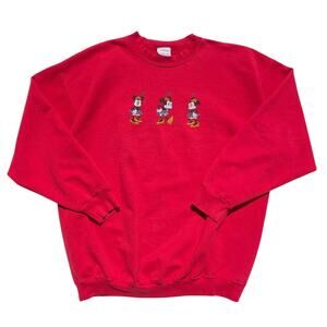Vintage Disney Minnie Mickey Mouse Impatient Angry Red Crewneck Size XL